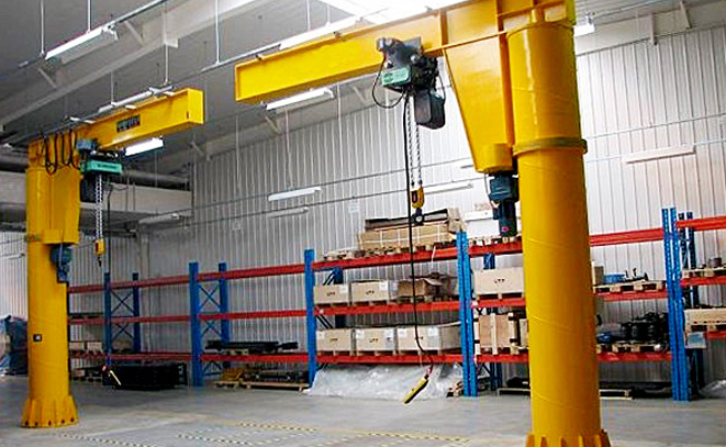 Fixed-column jib crane
